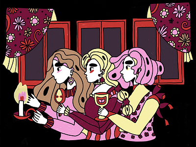Three Sisters art character drawing illustration