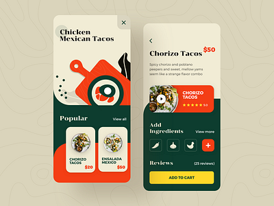 Mexicano food delivery app bright brutalism colorful cooking cuisine delicious delivery dishes food icons illustrations kitchen mexicano recipes tasty