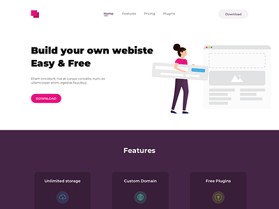 Website builder app chennai creative cx design illustration landing landing page minimal ux vector