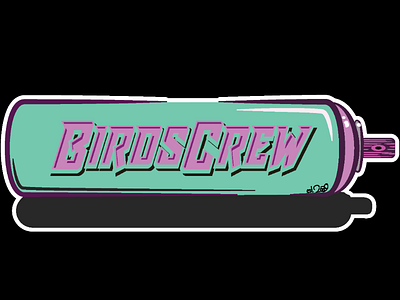 Spraypaint can birds can cap crew graffiti illustrator lettering logo script spraycan vector