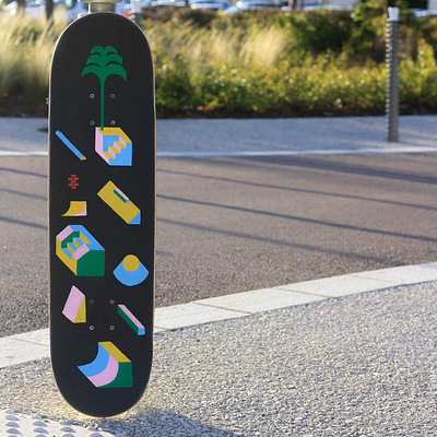 Griptape geometric handmade illo illustration minimalism motif painting posca skate skateboard street art