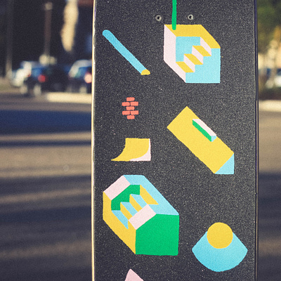 painting on my grip design doodle draw geometric illo illustration minimalism modular painting skate skateboard street art