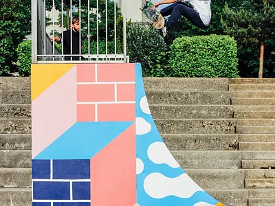 AIR design geometric illo illustration minimalism painting skate skateboard skateboarddesign skatepark street art