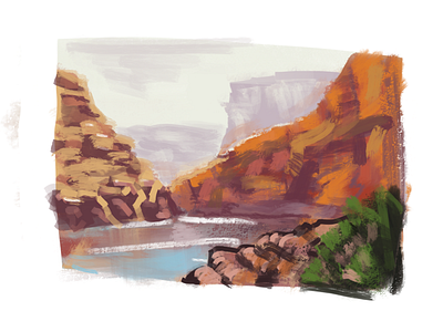 Canyons canyons fart landscape painting procreate