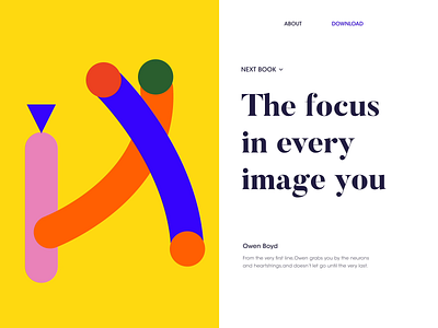 Landing page web animation app color design geometric illustration illustrator landing minimal page typography ui ux vector web website yellow