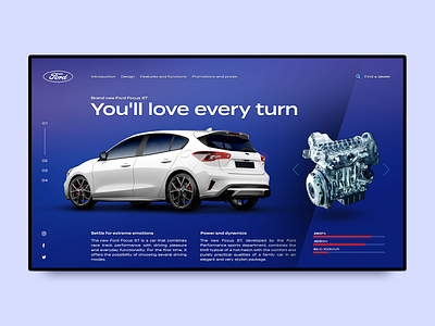 Ford Focus ST automotive design ford layout poland ui ux website