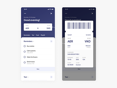 Boarding Pass Widget airport app banner boardingpass clean dashboard design flat flight minimalism reminders tickets ui ux widget