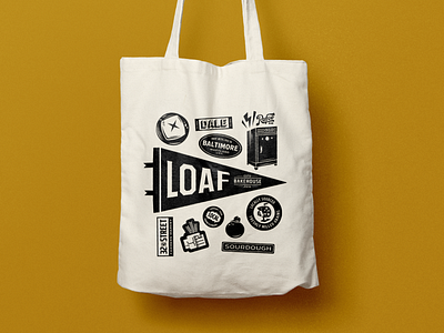 Tote Bag Design badge bag bakehouse bakery baltimore bread design donut illustration loaf maryland oven tote totebag