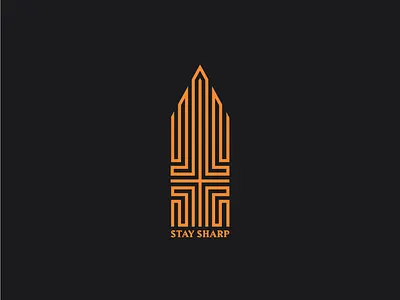 Stay Sharp WIP branding design illustration logo orange sword type typography vector wip
