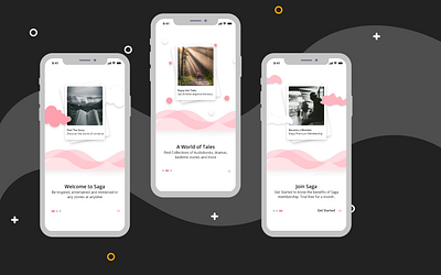 SAGA - Walkthrough audio audio app audiobook illustration illustration art ios login membership mockups music pass saga screens uidesign ux ux ui walkthrough