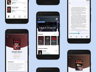 Book Subscription App - Exploration android app blue book component concept design homepage interaction mobile mobile app mobile app design mobile ui stephenking subscription ui