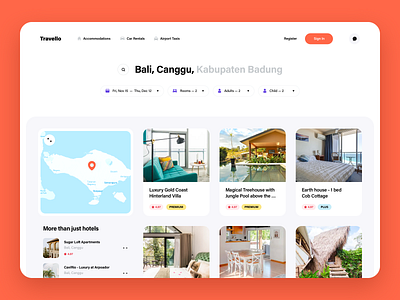 Find deals for any season airport appartments book booking car rent cards cards ui filters listing map real estate rent search travel trip ui web app