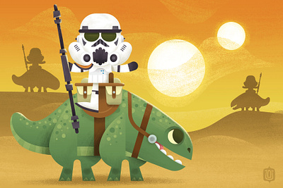 Blue Milk Buddies - Giant Space Lizard character design childrens illustration digital art disney illustration kidlit kids art lucasfilm star wars vector