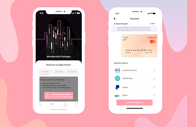 Payment packages screen - SAGA app amount app audio audio app audio player audiobook card design details homepage music options payment payment screen saga ui