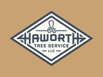 Haworth Tree Service badge illustration logo oregon portland rope texture tree tree service type vector