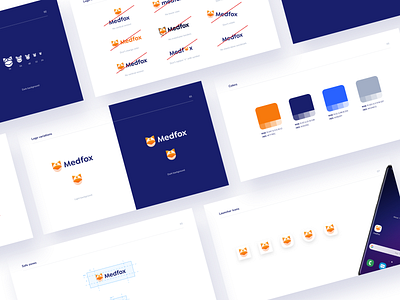 🦊 Medfox - Branding app brand brand guidelines brand identity brandbook branding color color pallet favicon fox health healthcare icon icons logo logo manual medfox