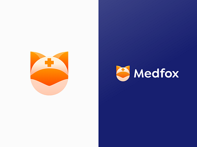 🦊 Medfox - Logo & App Icon alarm animal app app icon branding cross cute face fox head icon illustration logo medfox medicine orange pharmacy pill reminders symbol