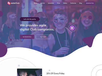 DJ & NightClub Template casino clean conference creative design dribbble elegant modern nightclub nightlife prototype trendy typogaphy ui ux website xd xd design