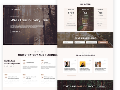 Forest-Fi: unlimited free internet worldwide concept creative design digitaldesign figma interface landing landing page ui uidesign ux webdesign website