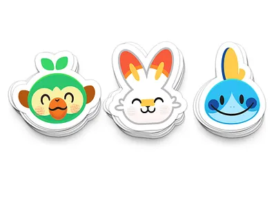 new Pokemon starter stickers :3 design logo pokemon sticker