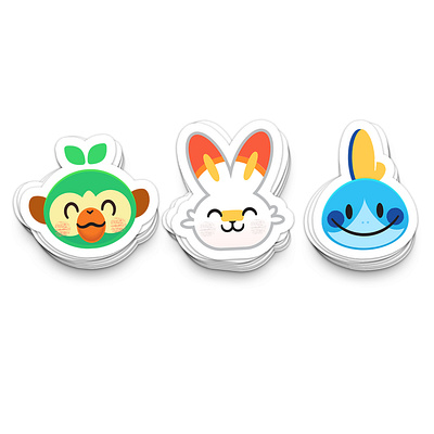 new Pokemon starter stickers :3 design logo pokemon sticker