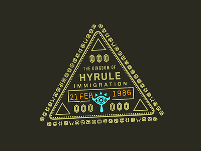 Passport to Hyrule – Warmup #10 badge badges branding design dribbbleweeklywarmup hyrule illustration legend of zelda logo passport rupees sheikah stamp triforce type vector