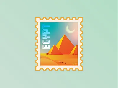 Destination Stamp: Egypt design flat illustration illustrator vector vector art vector artwork vector illustration weekly challenge weekly warm up