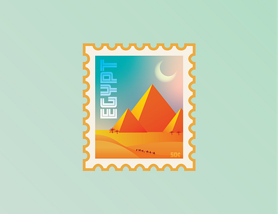 Destination Stamp: Egypt design flat illustration illustrator vector vector art vector artwork vector illustration weekly challenge weekly warm up