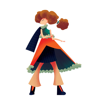 patterns oranges blues affinity designer character design digital fashion illustration instragram vector