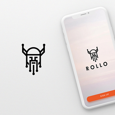 Viking Logo app beard branding face helmet icon lineart logo modern screen simple startup tech viking