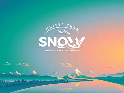 Whiter than Snow camp theme church church logo illustration illustrator logo mountains winter