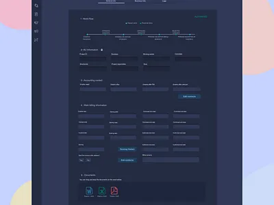 Project manager - Night mode application data design fields form night nightmode pages playful project sidebar skechapp sketch table ui ux web