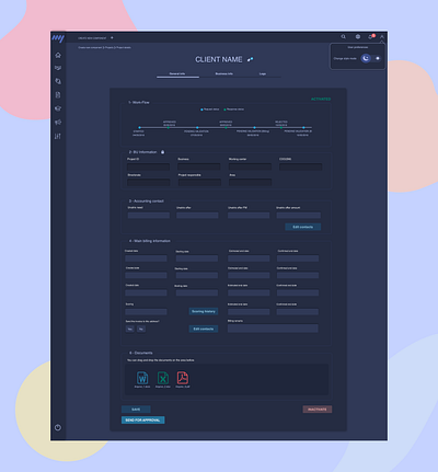 Project manager - Night mode application data design fields form night nightmode pages playful project sidebar skechapp sketch table ui ux web