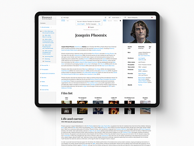 Wikipedia Concept app design type typography ui ux web website