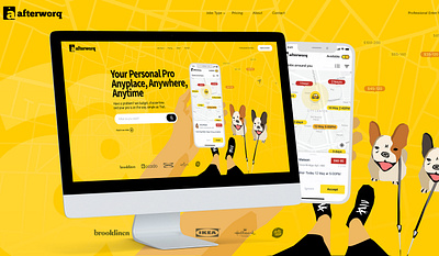 Afterworq - your personal pro app branding design ui ux website concept