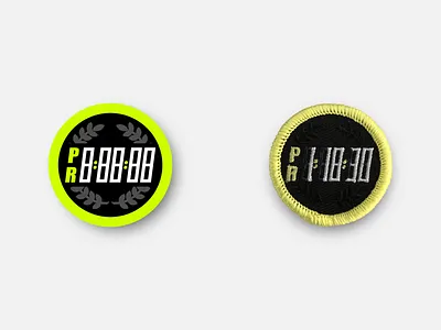 PR Timer 1.5" Merit Badge badge inkscape marathon merchandise merit badge patch patches physical product racing running svg vector
