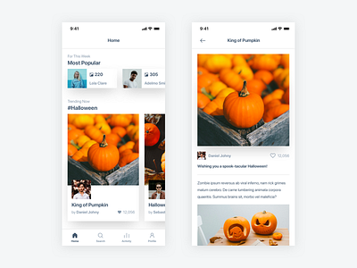 Happy Halloween! article ui halloween design halloween ui mobile ui post ui pumpkin