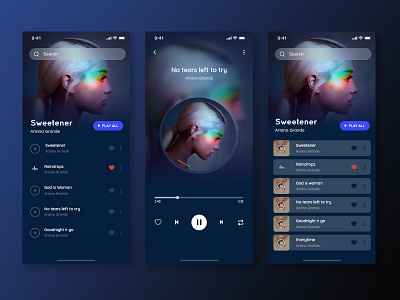 My Musica (music player) mobile app mobile ui music player ui design