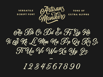 The Artisan's Moniker - A Versatile Script Typeface baseball brush script calligraphy cursive hand lettering lettering lettering artist lettering type script typography vintage