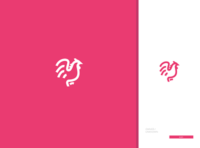 Pink Roaster design flat icon logo vector