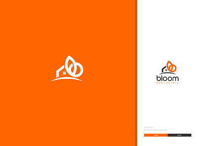 Bloom Real Estate design flat icon logo vector