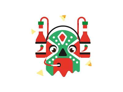 Mex flat flatdesign illustration illustrator luchador mexico nachos