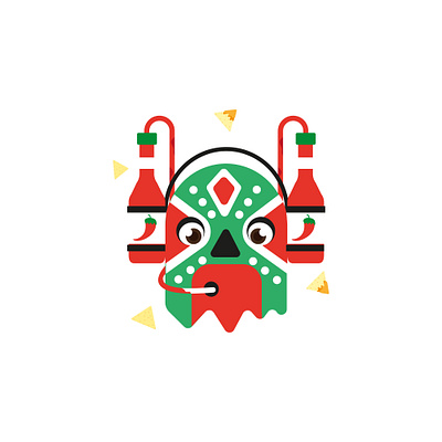 Mex flat flatdesign illustration illustrator luchador mexico nachos