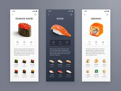 Sushi App Concept design ui