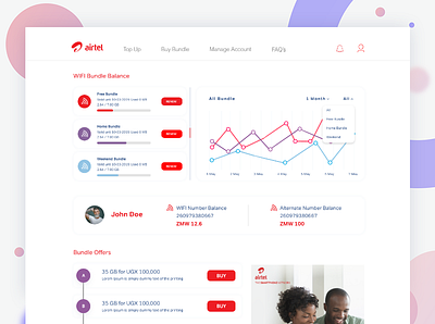 Airtel Africa design illustration typography ui ux website