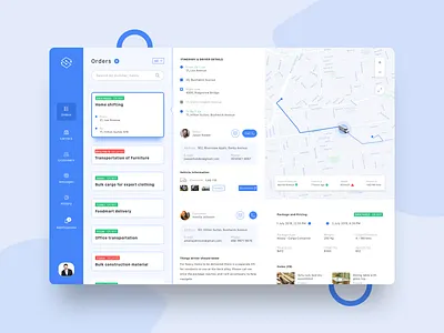 Logistics Dashboard cards clean dashboad design minimal ui ux web