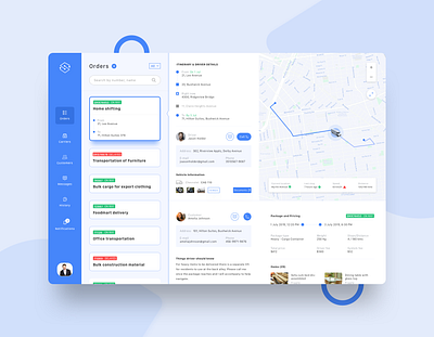 Logistics Dashboard cards clean dashboad design minimal ui ux web