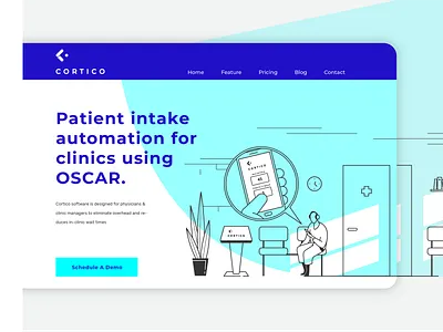 Landing page art blue brand identity branding design flat graphic graphic design illustration logo ui ux vector web web design website