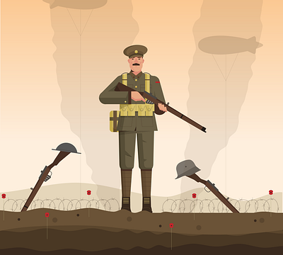 The Great war characters people retro style styletest vector