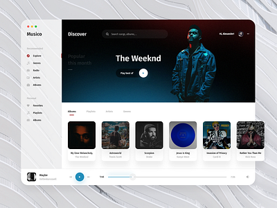 Music player app app desktop music player music player ui